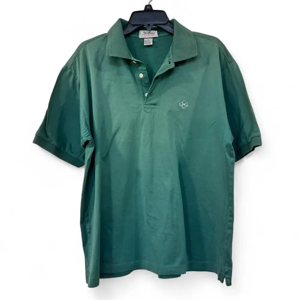 Titleist Men's Green Polo Shirt Large Vintage Grandfather Golf Luxury Minimalist - Picture 2 of 7